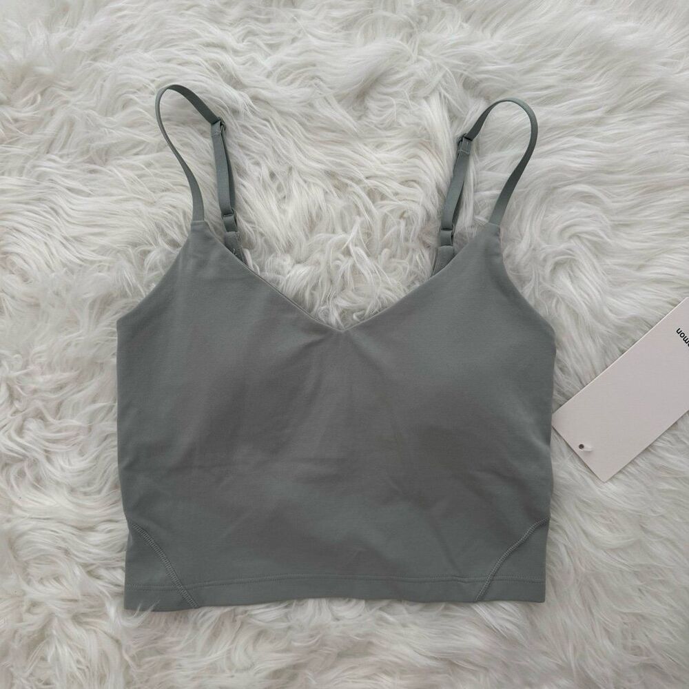 Lululemon Align Cropped Cami Tank Top Jade Grey Size 2